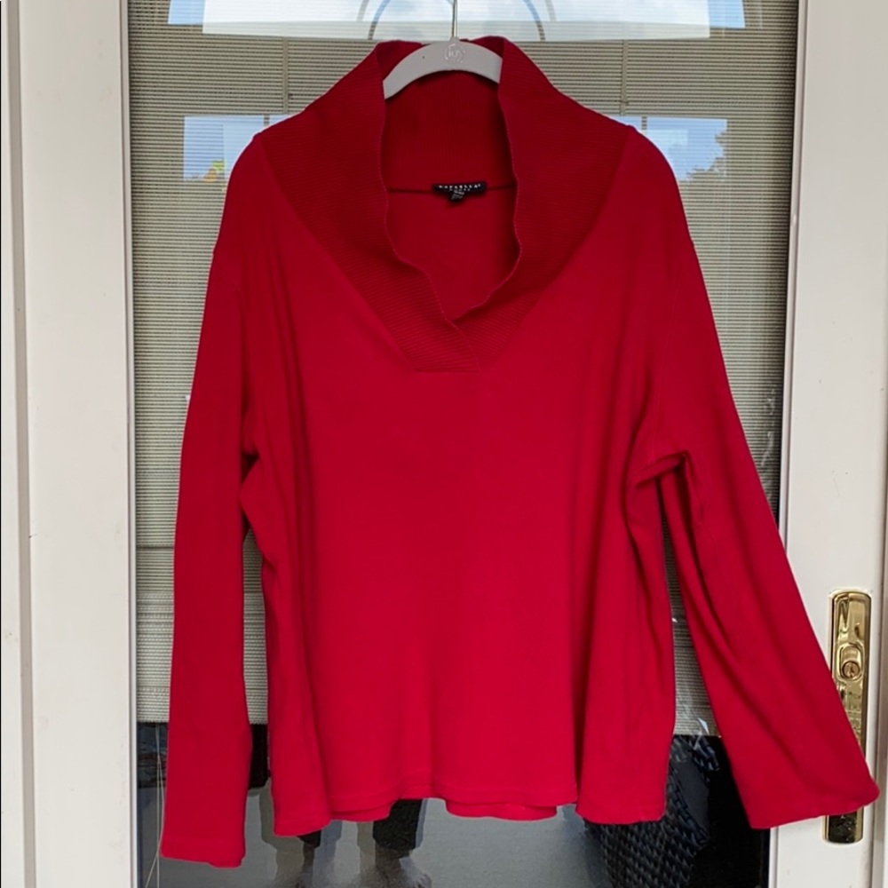 Women’s plus size red lightweight sweater. Size 1X